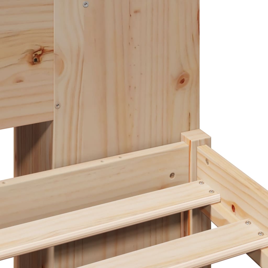 vidaXL Κρεβάτι Βιβλιοθήκη Χωρίς Στρώμα 160x200 εκ Μασίφ Ξύλο Πεύκου