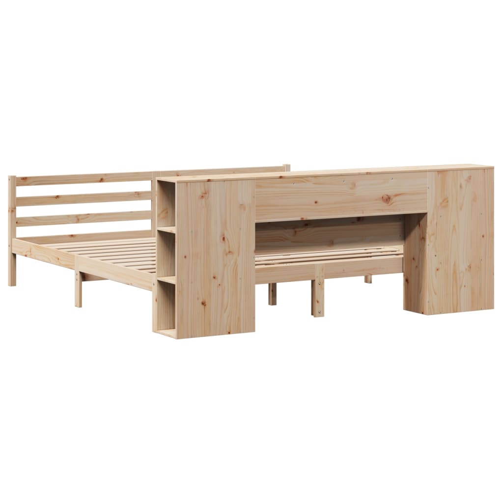 vidaXL Κρεβάτι Βιβλιοθήκη Χωρίς Στρώμα 180x200 εκ Μασίφ Ξύλο Πεύκου