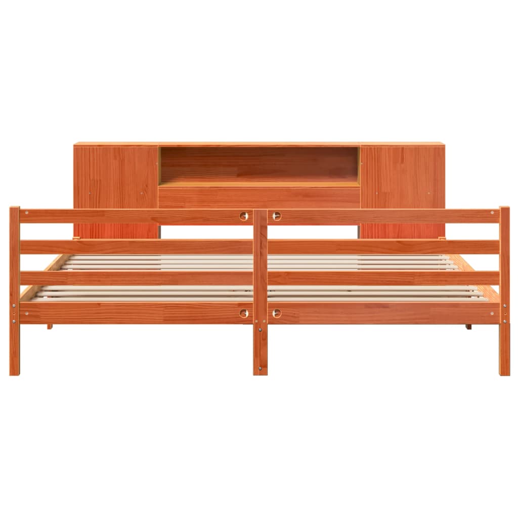 vidaXL Κρεβάτι Βιβλιοθήκη Χωρίς Στρώμα 180x200 εκ Μασίφ Ξύλο Πεύκου