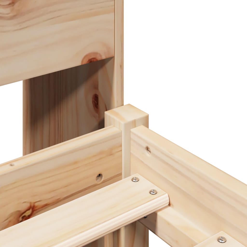 vidaXL Κρεβάτι Βιβλιοθήκη Χωρίς Στρώμα 90x190 εκ Μασίφ Ξύλο Πεύκου