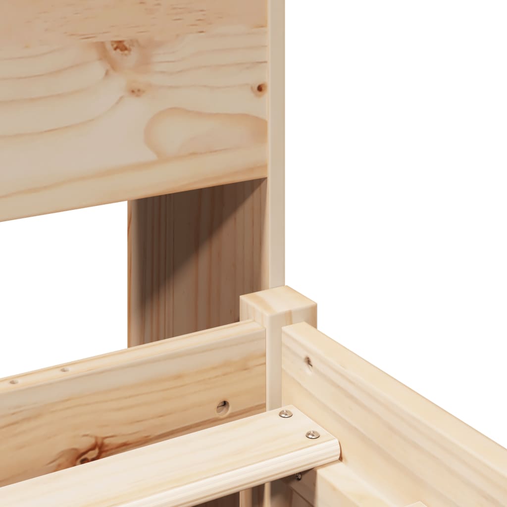 vidaXL Κρεβάτι Βιβλιοθήκη Χωρίς Στρώμα 90x190 εκ Μασίφ Ξύλο Πεύκου