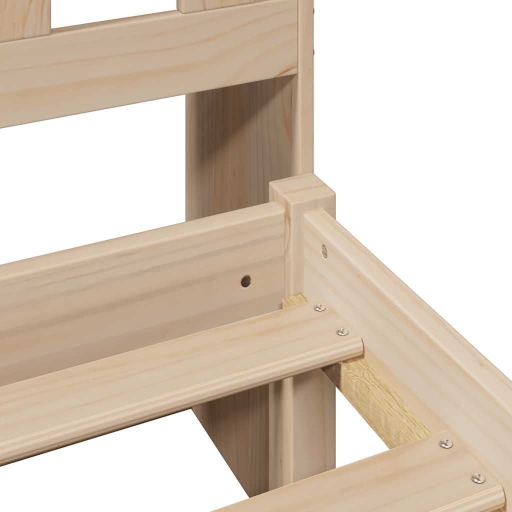 vidaXL Κρεβάτι Βιβλιοθήκη Χωρίς Στρώμα 140x190 εκ Μασίφ Ξύλο Πεύκου