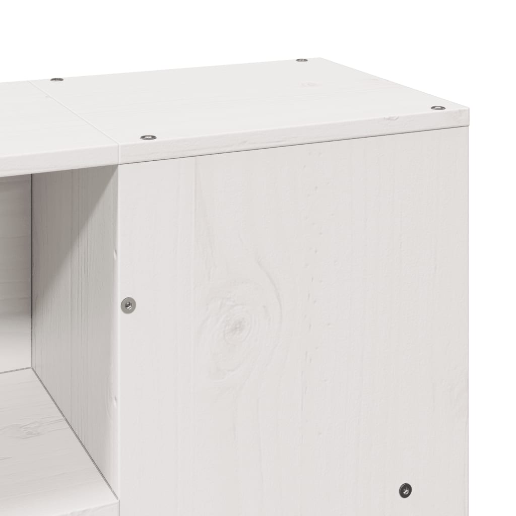 vidaXL Κρεβάτι Βιβλιοθήκη Χωρίς Στρώμα Λευκό 135x190 εκ Μασίφ Πεύκο