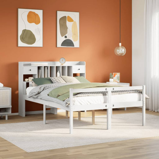 vidaXL Κρεβάτι Βιβλιοθήκη Χωρίς Στρώμα 150x200 εκ Μασίφ Ξύλο Πεύκου