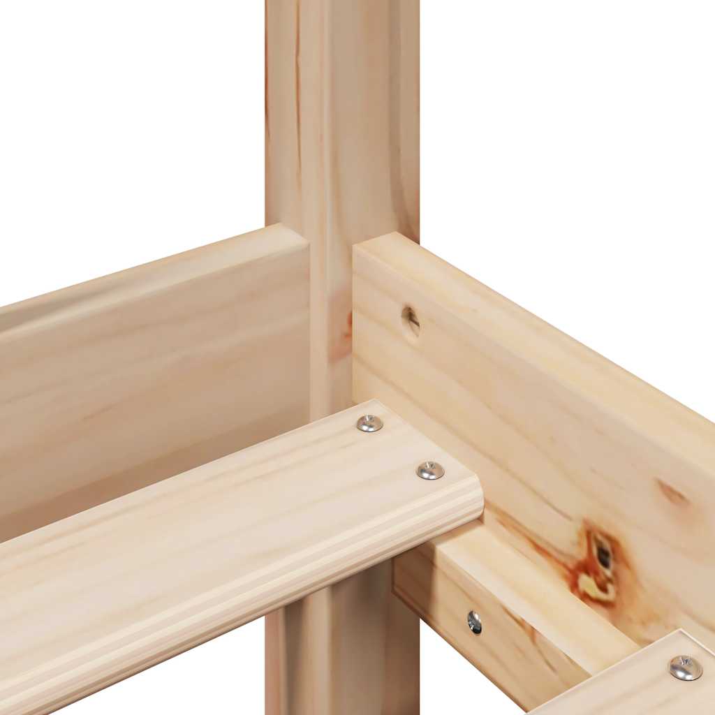 vidaXL Κρεβάτι Βιβλιοθήκη Χωρίς Στρώμα 90x190 εκ Μασίφ Ξύλο Πεύκου