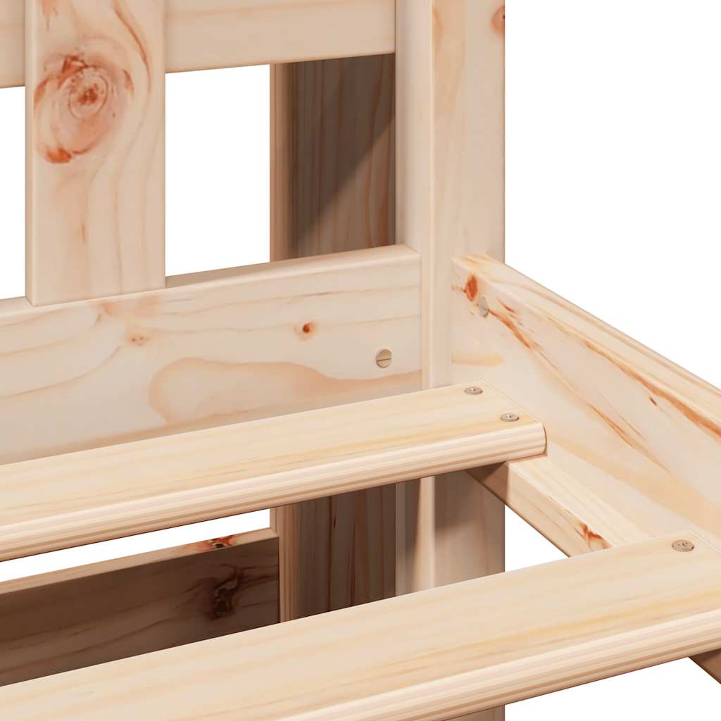 vidaXL Κρεβάτι Βιβλιοθήκη Χωρίς Στρώμα 90x190 εκ Μασίφ Ξύλο Πεύκου