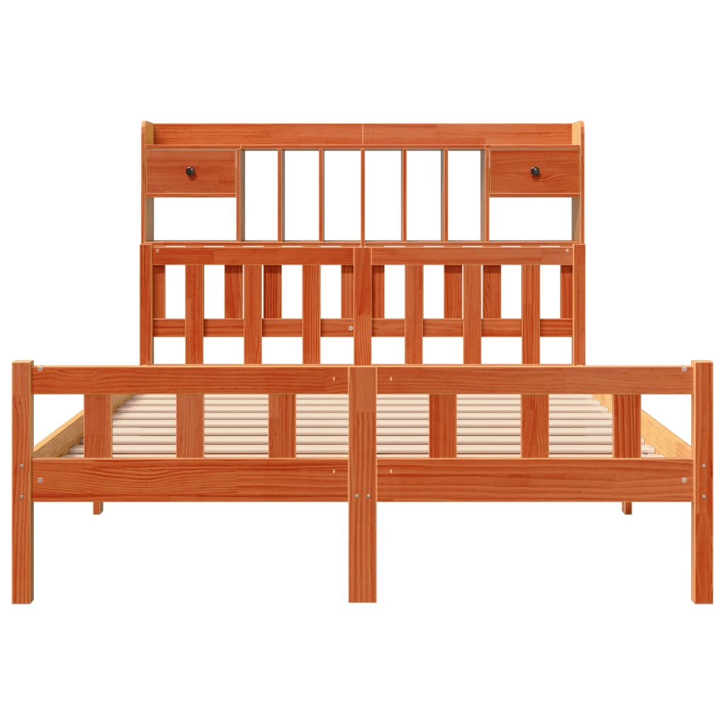 vidaXL Κρεβάτι Βιβλιοθήκη Χωρίς Στρώμα 160x200 εκ Μασίφ Ξύλο Πεύκου