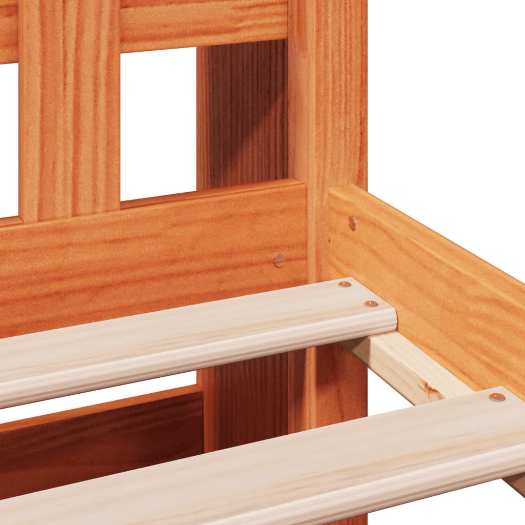 vidaXL Κρεβάτι Βιβλιοθήκη Χωρίς Στρώμα 160x200 εκ Μασίφ Ξύλο Πεύκου