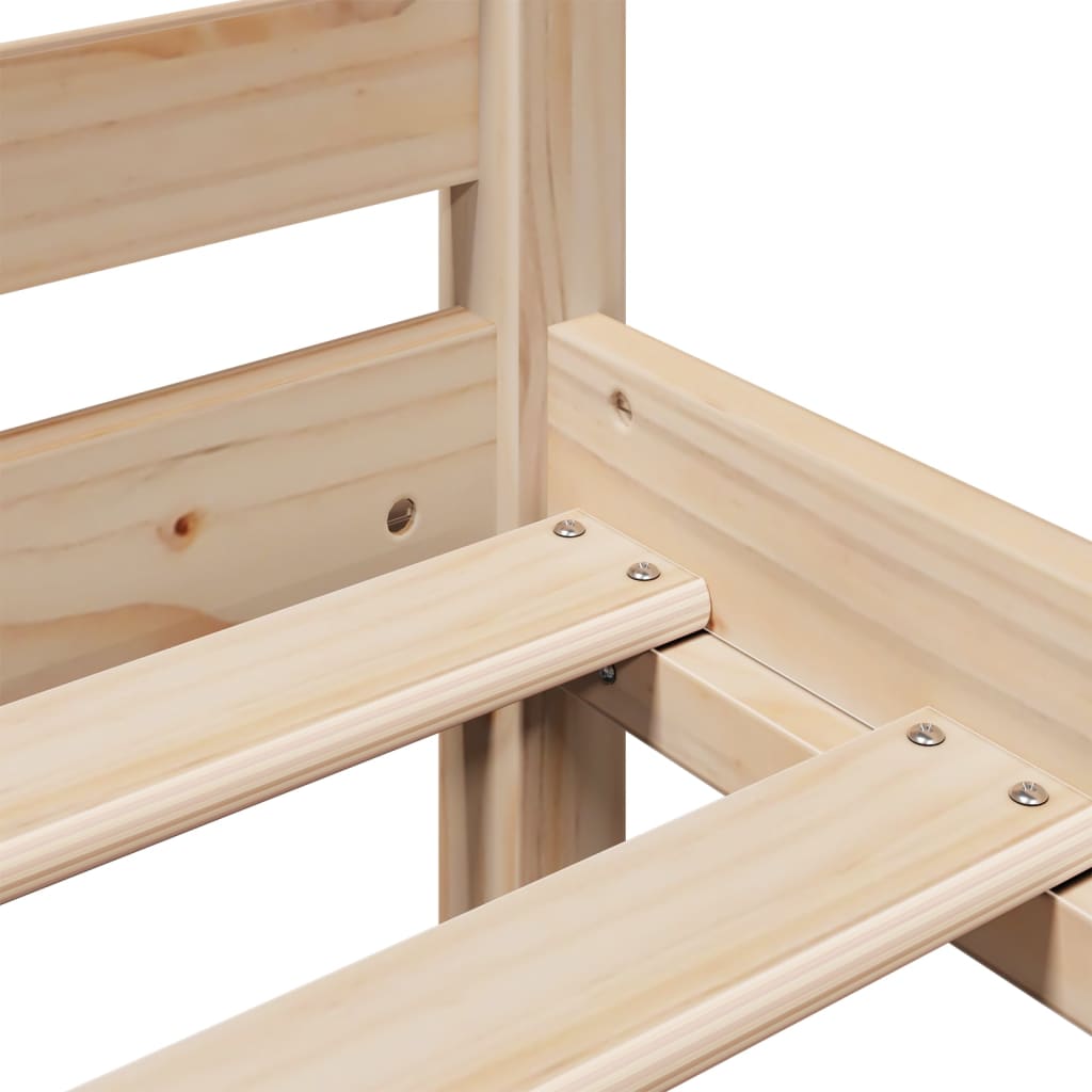 vidaXL Κρεβάτι Βιβλιοθήκη Χωρίς Στρώμα 140x200 εκ Μασίφ Ξύλο Πεύκο