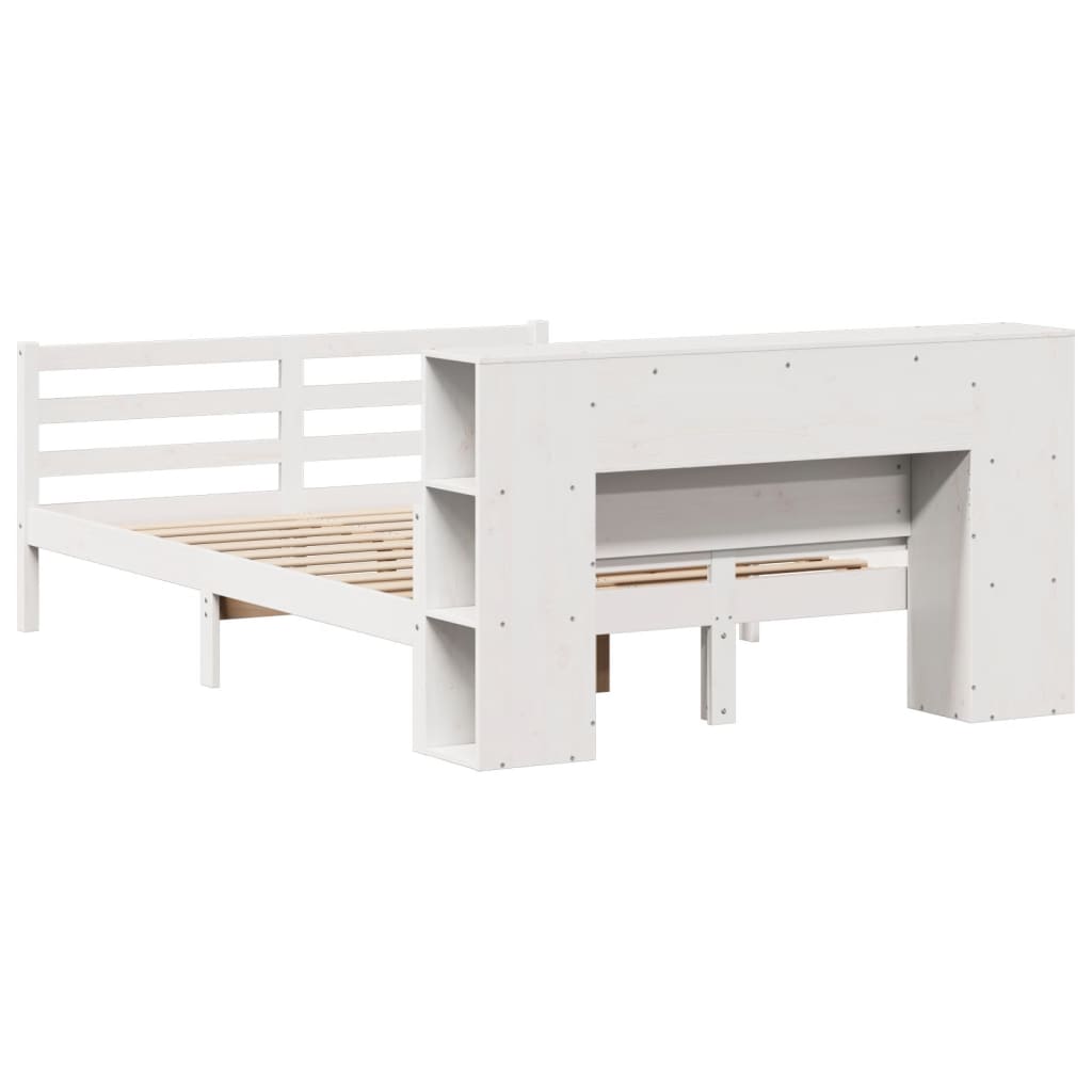 vidaXL Κρεβάτι Βιβλιοθήκη Χωρίς Στρώμα 140x200 εκ Μασίφ Ξύλο Πεύκο