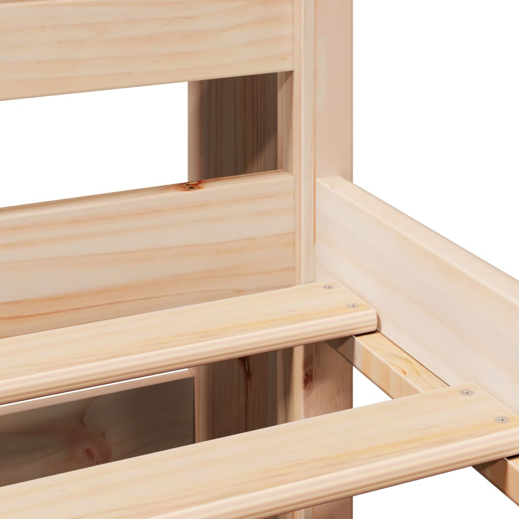 vidaXL Κρεβάτι Βιβλιοθήκη Χωρίς Στρώμα 140x190 εκ Μασίφ Ξύλο Πεύκου