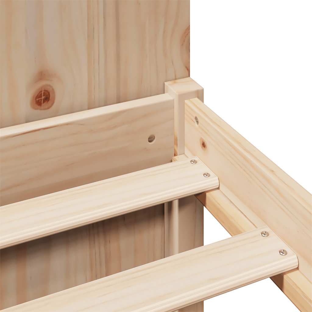 vidaXL Κρεβάτι Βιβλιοθήκη Χωρίς Στρώμα 135x190 εκ Μασίφ Ξύλο Πεύκου