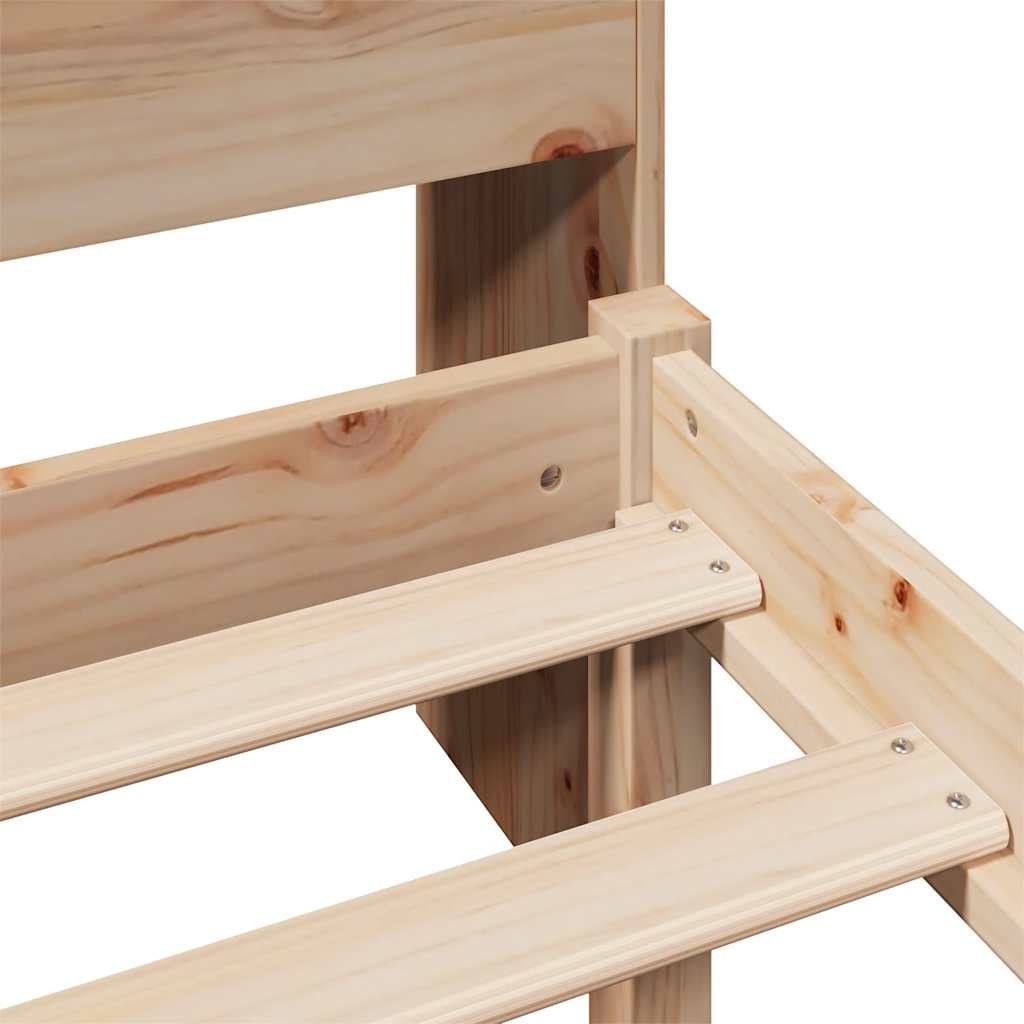 vidaXL Κρεβάτι Βιβλιοθήκη Χωρίς Στρώμα 75x190 εκ Μασίφ Ξύλο Πεύκο