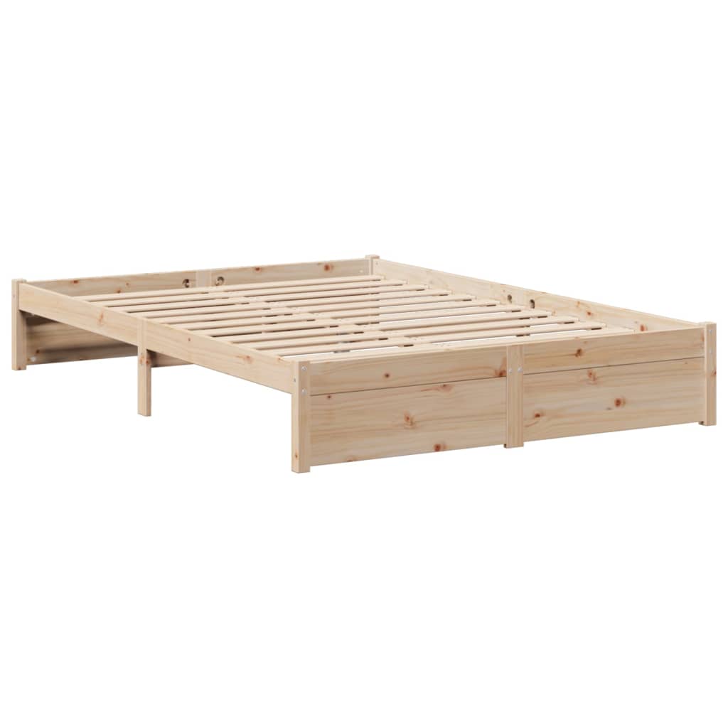 vidaXL Κρεβάτι Βιβλιοθήκη Χωρίς Στρώμα 140x200 εκ Μασίφ Ξύλο Πεύκο