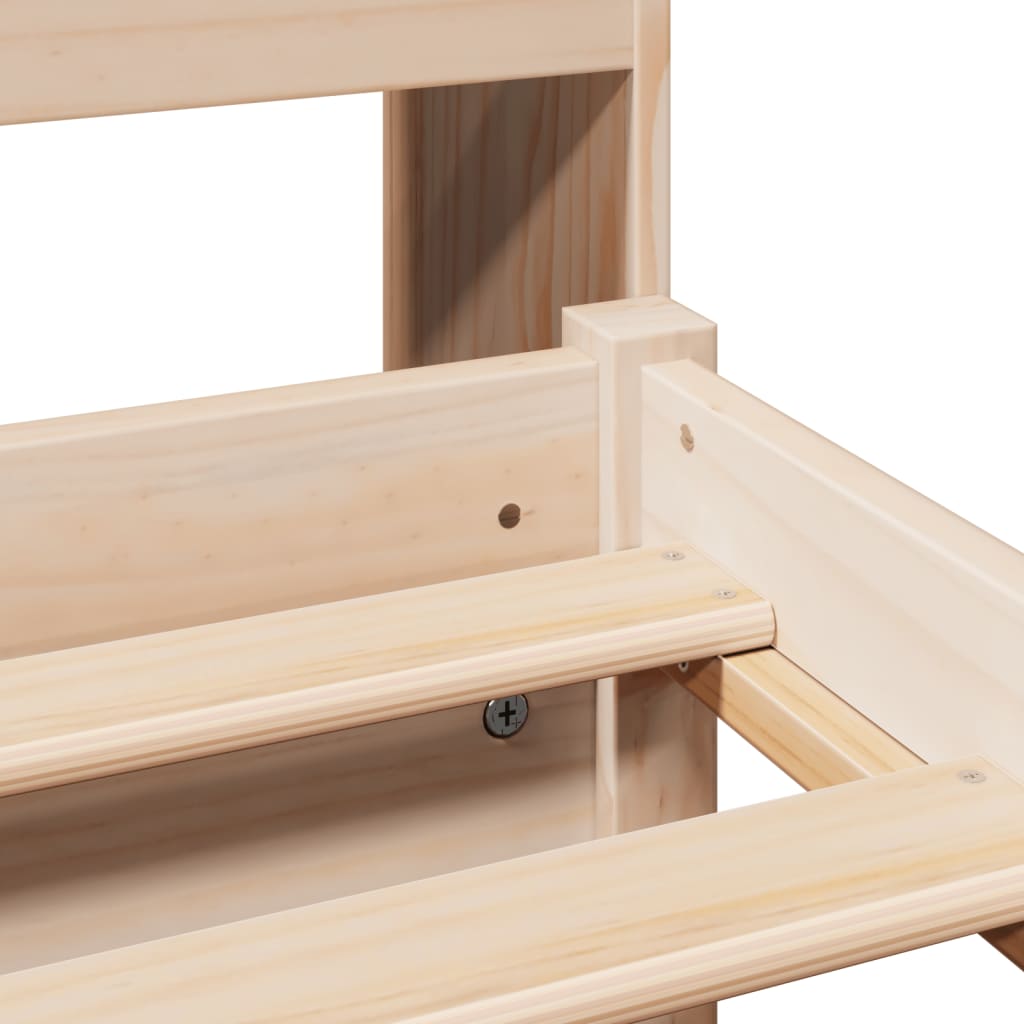 vidaXL Κρεβάτι Βιβλιοθήκη Χωρίς Στρώμα 140x200 εκ Μασίφ Ξύλο Πεύκο