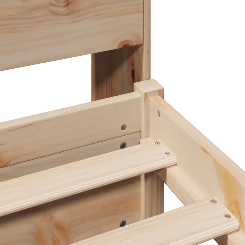 vidaXL Κρεβάτι Βιβλιοθήκη Χωρίς Στρώμα 100x200 εκ Μασίφ Ξύλο Πεύκου