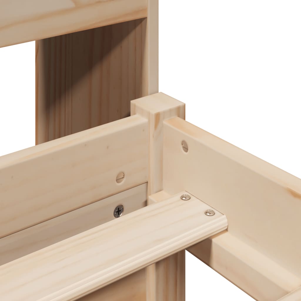 vidaXL Κρεβάτι Βιβλιοθήκη Χωρίς Στρώμα 140x190 εκ Μασίφ Ξύλο Πεύκου