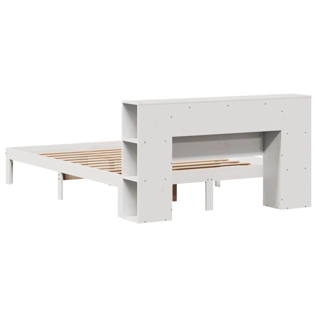 vidaXL Κρεβάτι Βιβλιοθήκη Χωρίς Στρώμα 120x190 εκ Μασίφ Ξύλο Πεύκου