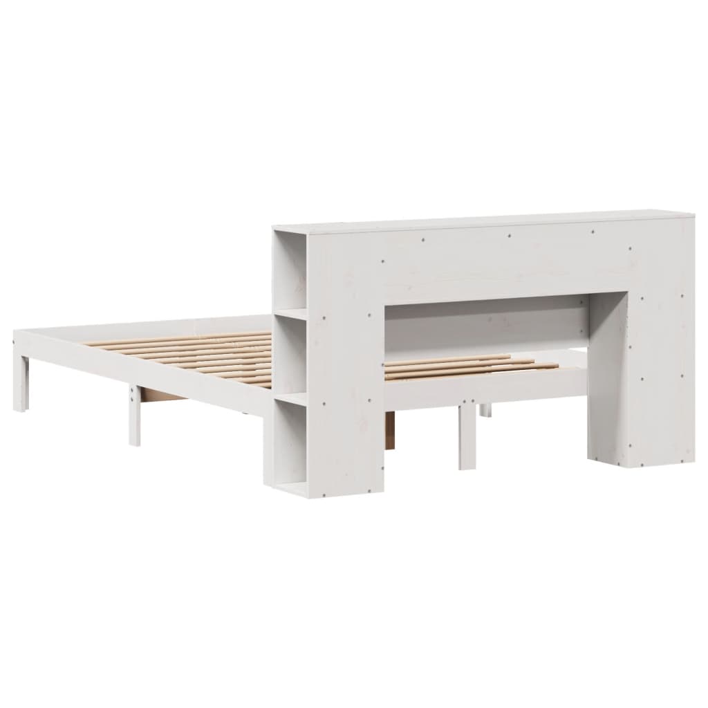 vidaXL Κρεβάτι Βιβλιοθήκη Χωρίς Στρώμα 140x190 εκ Μασίφ Ξύλο Πεύκου