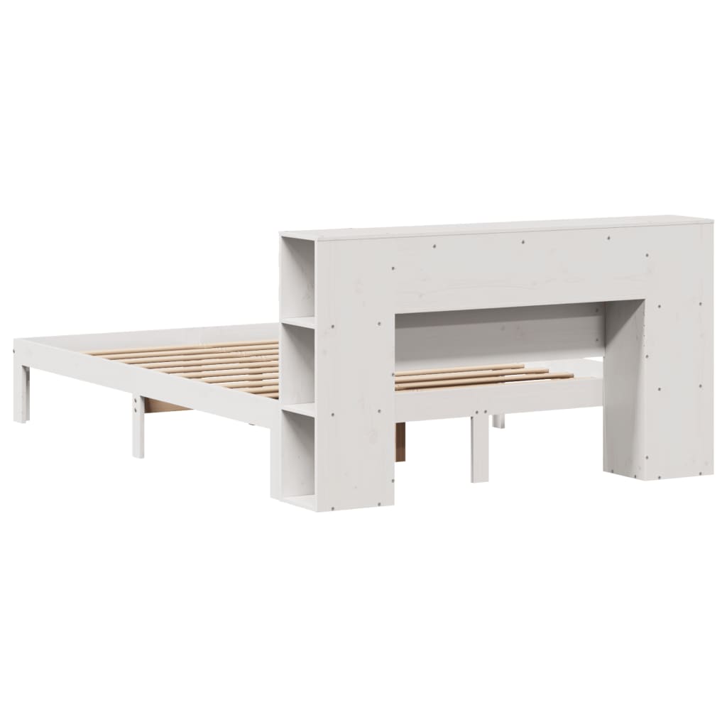 vidaXL Κρεβάτι Βιβλιοθήκη Χωρίς Στρώμα 140x200 εκ Μασίφ Ξύλο Πεύκο