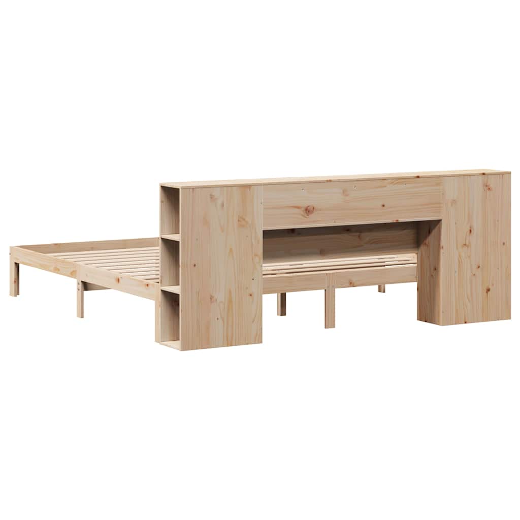vidaXL Κρεβάτι Βιβλιοθήκη Χωρίς Στρώμα 180x200 εκ Μασίφ Ξύλο Πεύκου