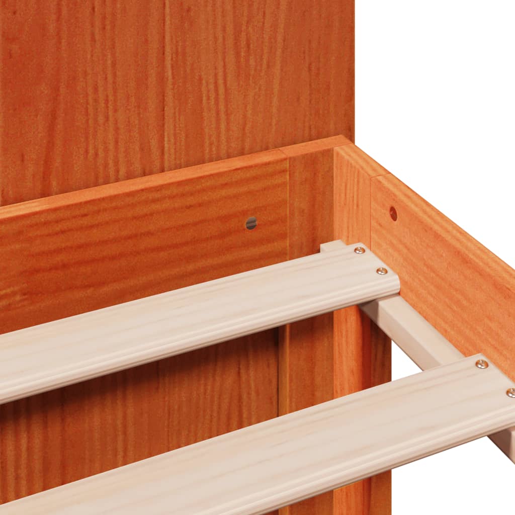 vidaXL Κρεβάτι Βιβλιοθήκη Χωρίς Στρώμα 140x190 εκ Μασίφ Ξύλο Πεύκου