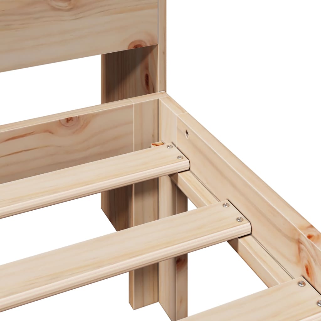 vidaXL Κρεβάτι Βιβλιοθήκη Χωρίς Στρώμα 90x190 εκ Μασίφ Ξύλο Πεύκου