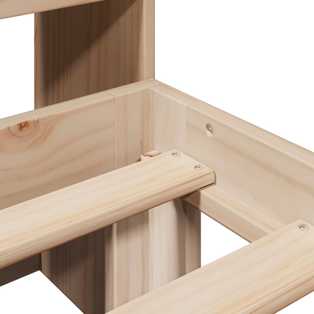 vidaXL Κρεβάτι Βιβλιοθήκη Χωρίς Στρώμα 90x200 εκ Μασίφ Ξύλο Πεύκου