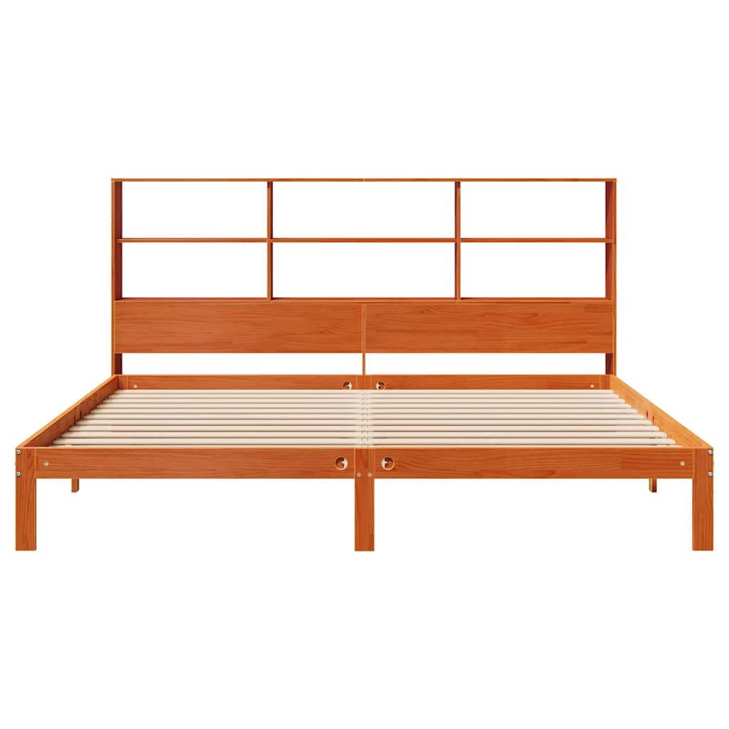 vidaXL Κρεβάτι Βιβλιοθήκη Χωρίς Στρώμα 180x200 εκ Μασίφ Ξύλο Πεύκου