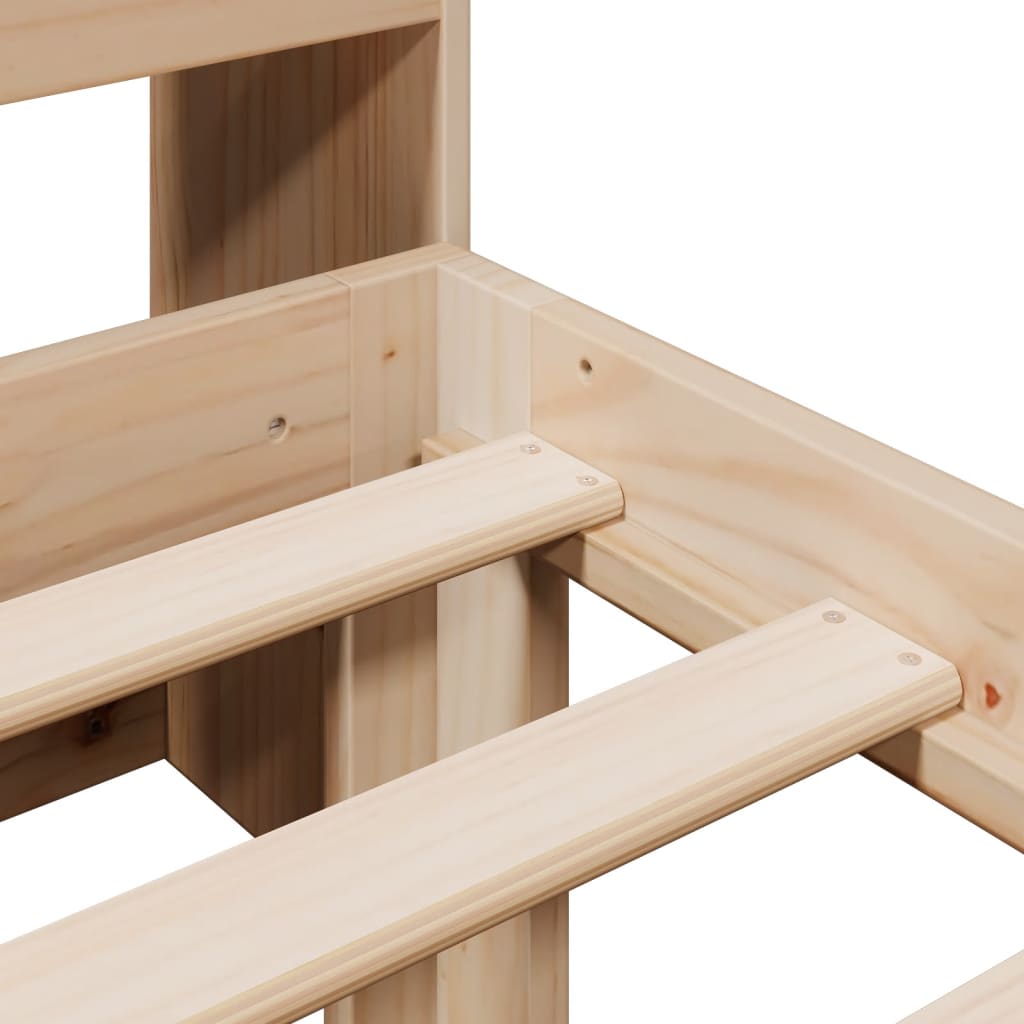 vidaXL Κρεβάτι Βιβλιοθήκη Χωρίς Στρώμα 75x190 εκ Μασίφ Ξύλο Πεύκο