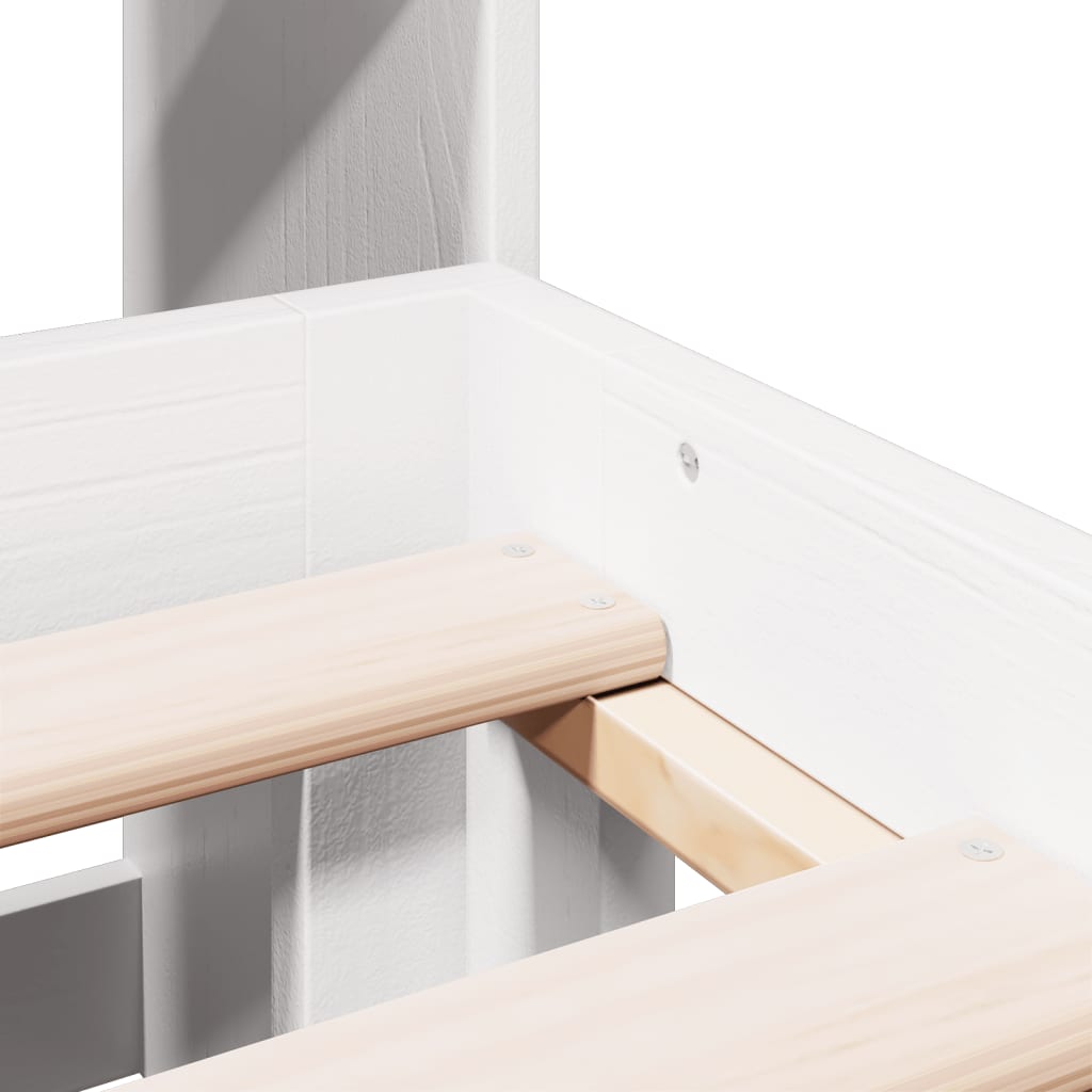 vidaXL Κρεβάτι Βιβλιοθήκη Χωρίς Στρώμα 140x190 εκ Μασίφ Ξύλο Πεύκου