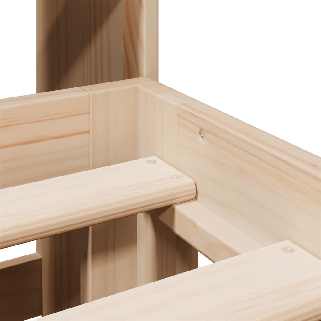 vidaXL Κρεβάτι Βιβλιοθήκη Χωρίς Στρώμα 140x200 εκ Μασίφ Ξύλο Πεύκο