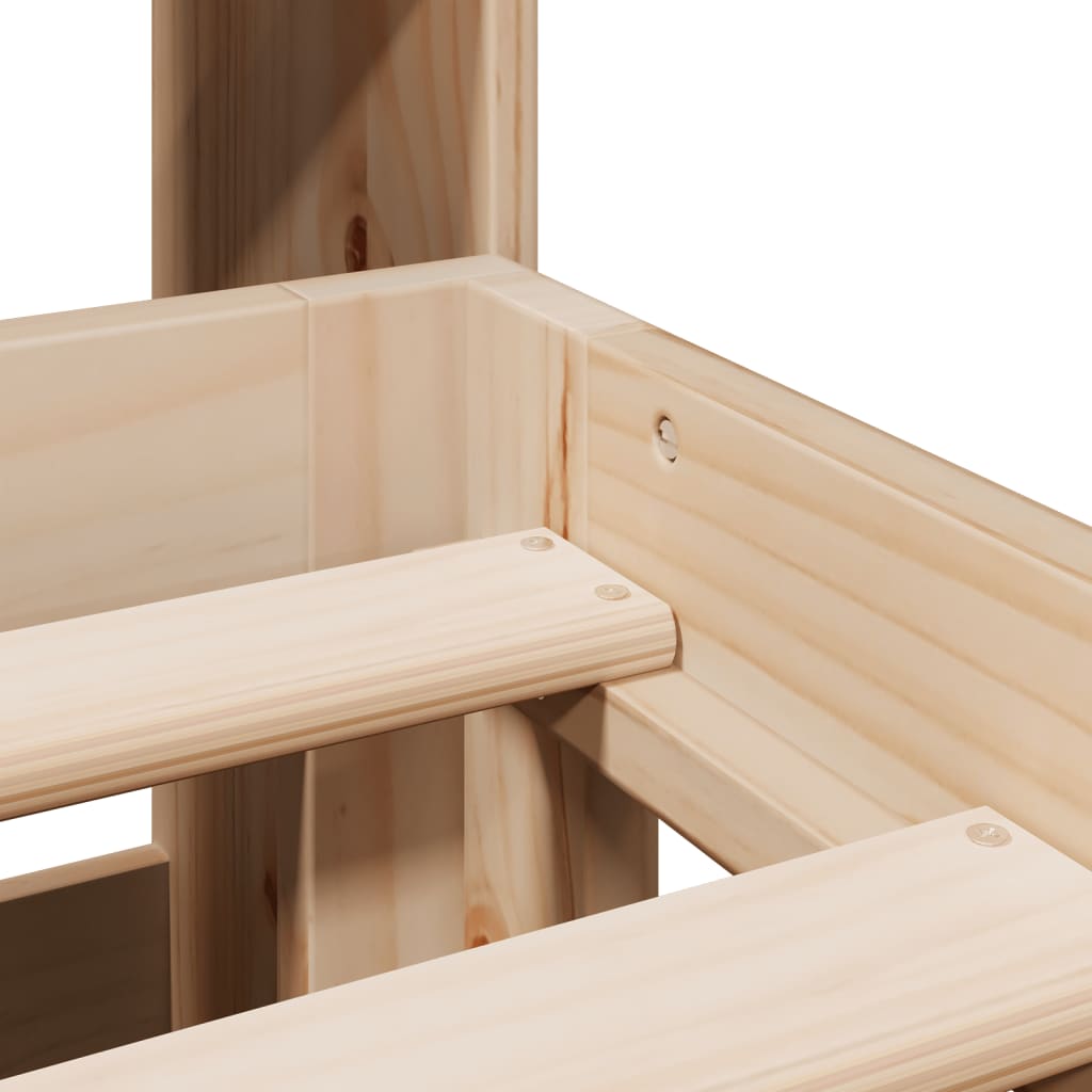 vidaXL Κρεβάτι Βιβλιοθήκη Χωρίς Στρώμα 180x200 εκ Μασίφ Ξύλο Πεύκου