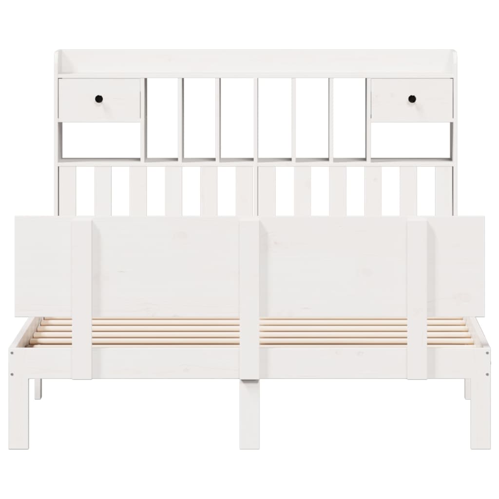 vidaXL Κρεβάτι Βιβλιοθήκη Χωρίς Στρώμα 140x200 εκ Μασίφ Ξύλο Πεύκο