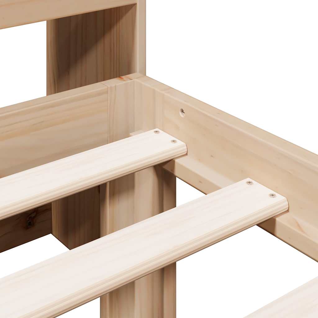 vidaXL Κρεβάτι Βιβλιοθήκη Χωρίς Στρώμα 75x190 εκ Μασίφ Ξύλο Πεύκο