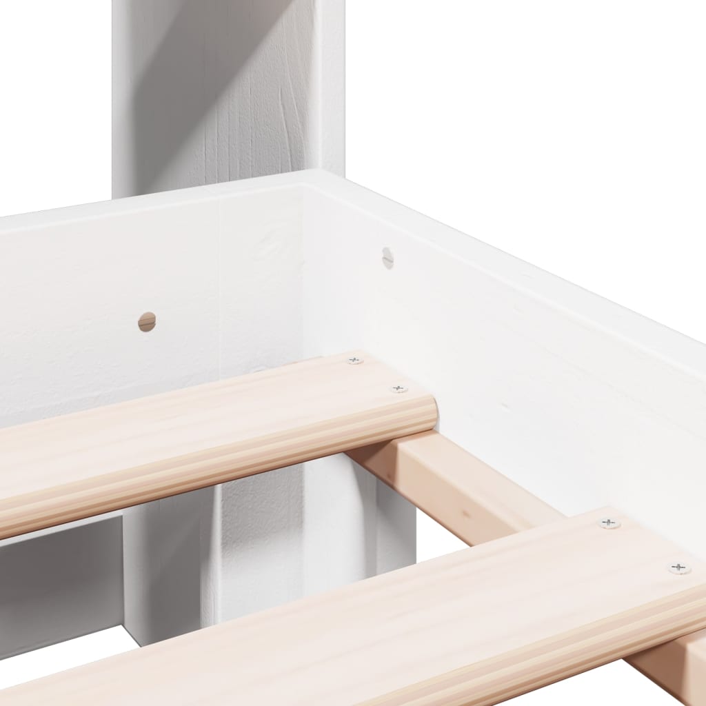 vidaXL Κρεβάτι Βιβλιοθήκη Χωρίς Στρώμα 140x190 εκ Μασίφ Ξύλο Πεύκου