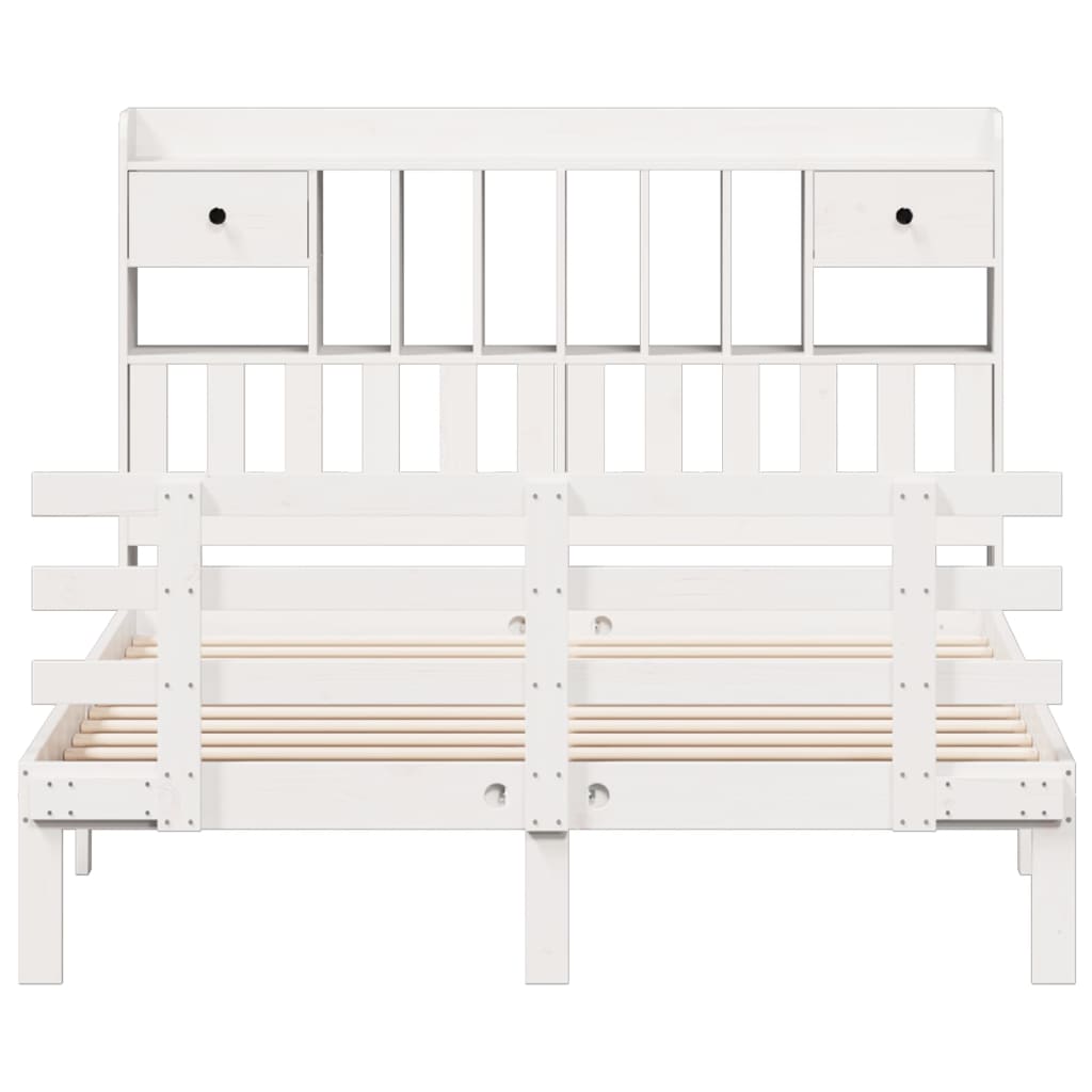 vidaXL Κρεβάτι Βιβλιοθήκη Χωρίς Στρώμα 160x200 εκ Μασίφ Ξύλο Πεύκου