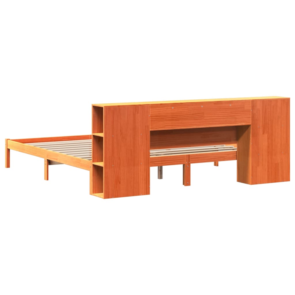 vidaXL Κρεβάτι Βιβλιοθήκη Χωρίς Στρώμα 180x200 εκ Μασίφ Ξύλο Πεύκου