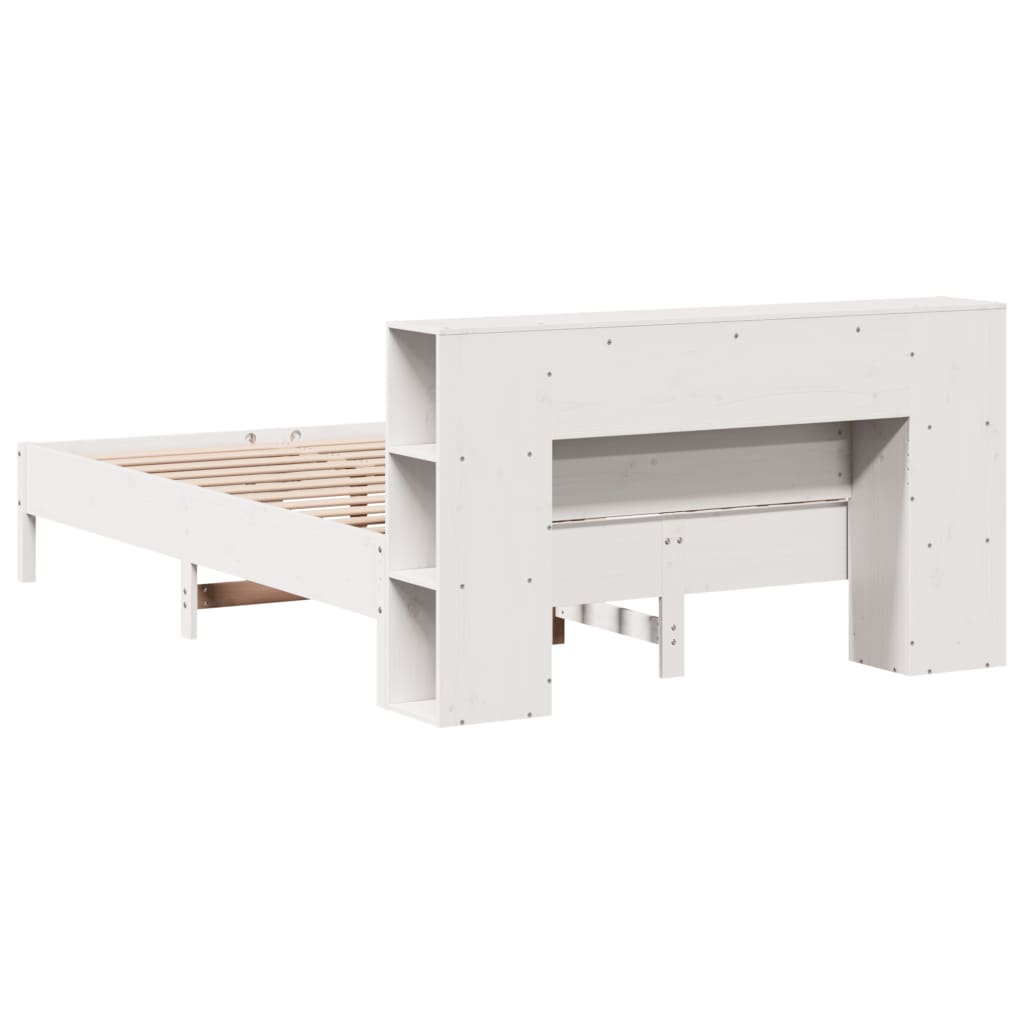 vidaXL Κρεβάτι Βιβλιοθήκη Χωρίς Στρώμα 150x200 εκ Μασίφ Ξύλο Πεύκου