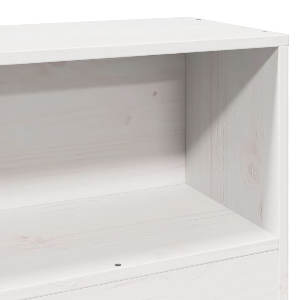 vidaXL Κρεβάτι Βιβλιοθήκη Χωρίς Στρώμα Λευκό 75x190 εκ Μασίφ Πεύκο