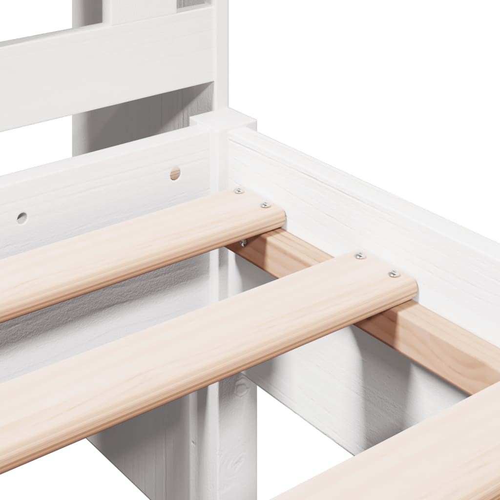 vidaXL Κρεβάτι Βιβλιοθήκη Χωρίς Στρώμα 90x190 εκ Μασίφ Ξύλο Πεύκου