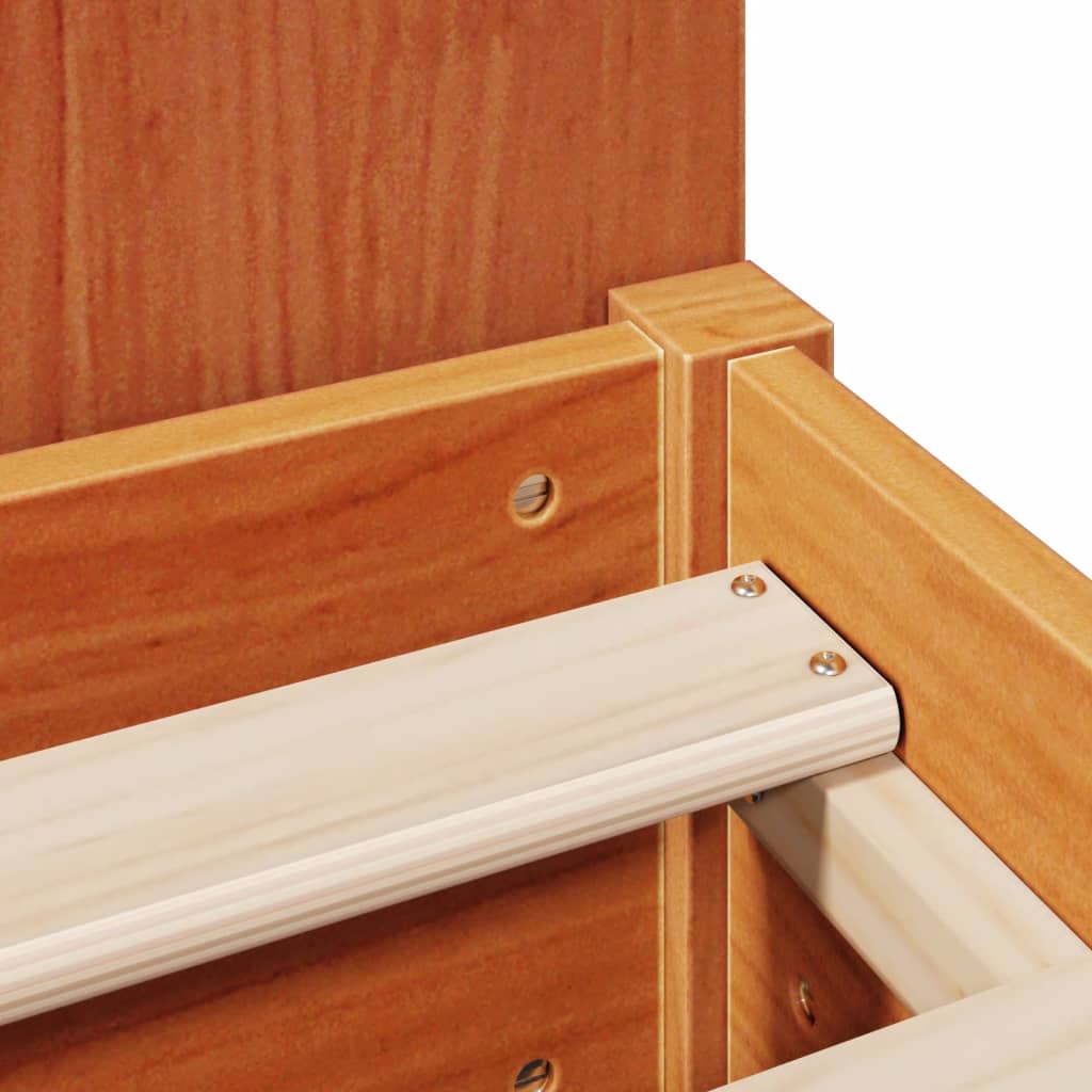 vidaXL Κρεβάτι Βιβλιοθήκη Χωρίς Στρώμα 200x200 εκ Μασίφ Ξύλο Πεύκου