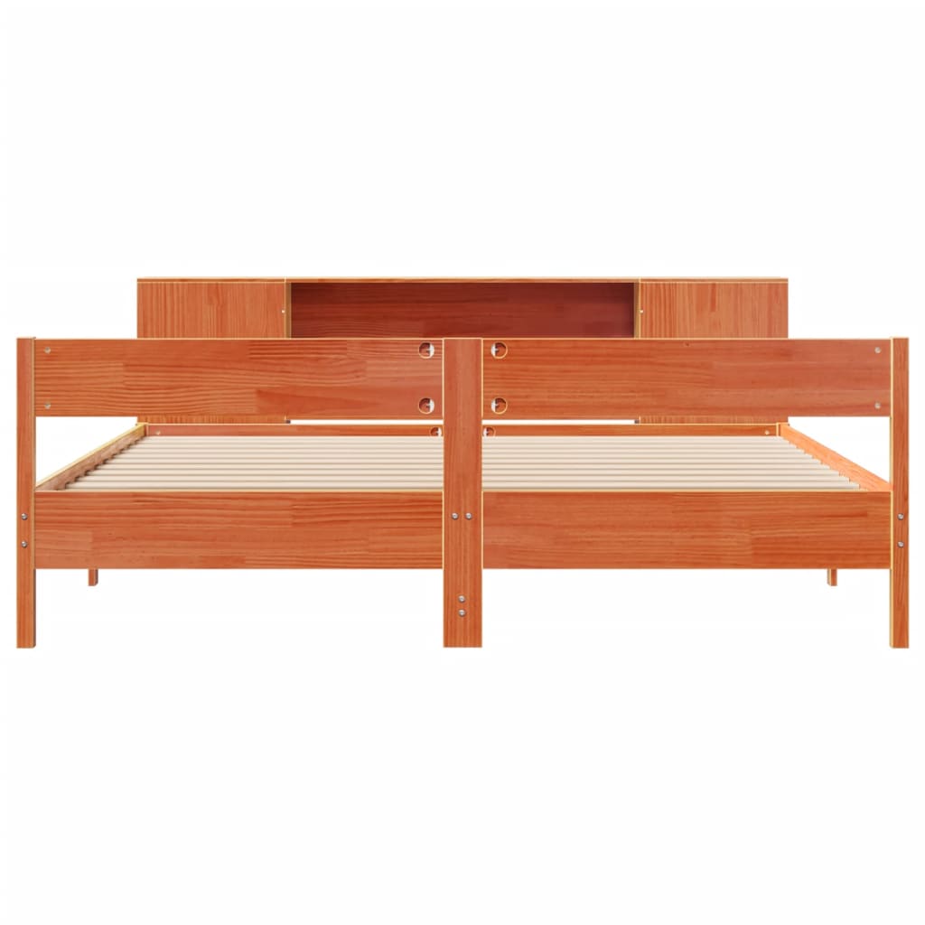 vidaXL Κρεβάτι Βιβλιοθήκη Χωρίς Στρώμα 180x200 εκ Μασίφ Ξύλο Πεύκου