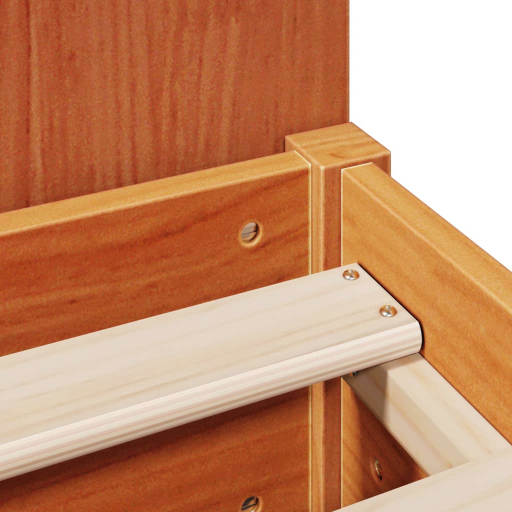 vidaXL Κρεβάτι Βιβλιοθήκη Χωρίς Στρώμα 150x200 εκ Μασίφ Ξύλο Πεύκου