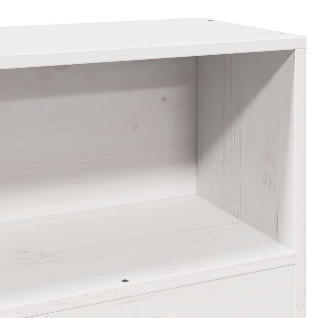 vidaXL Κρεβάτι Βιβλιοθήκη Χωρίς Στρώμα Λευκό 75x190 εκ Μασίφ Πεύκο