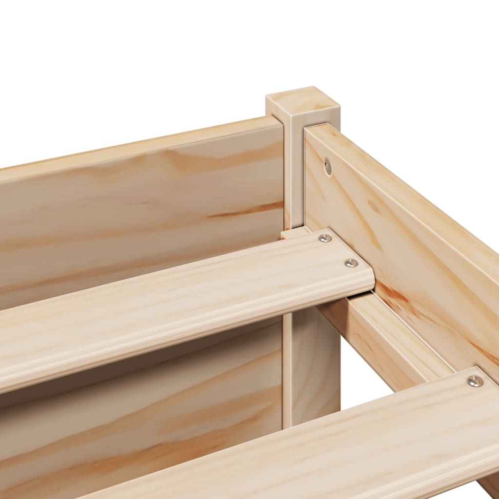 vidaXL Κρεβάτι Βιβλιοθήκη Χωρίς Στρώμα 140x200 εκ Μασίφ Ξύλο Πεύκο