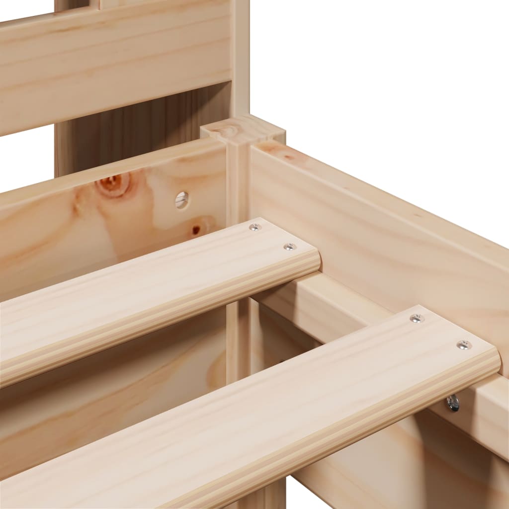 vidaXL Κρεβάτι Βιβλιοθήκη Χωρίς Στρώμα 75x190 εκ Μασίφ Ξύλο Πεύκο