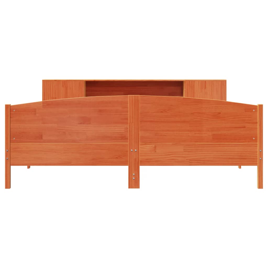 vidaXL Κρεβάτι Βιβλιοθήκη Χωρίς Στρώμα 200x200 εκ Μασίφ Ξύλο Πεύκου