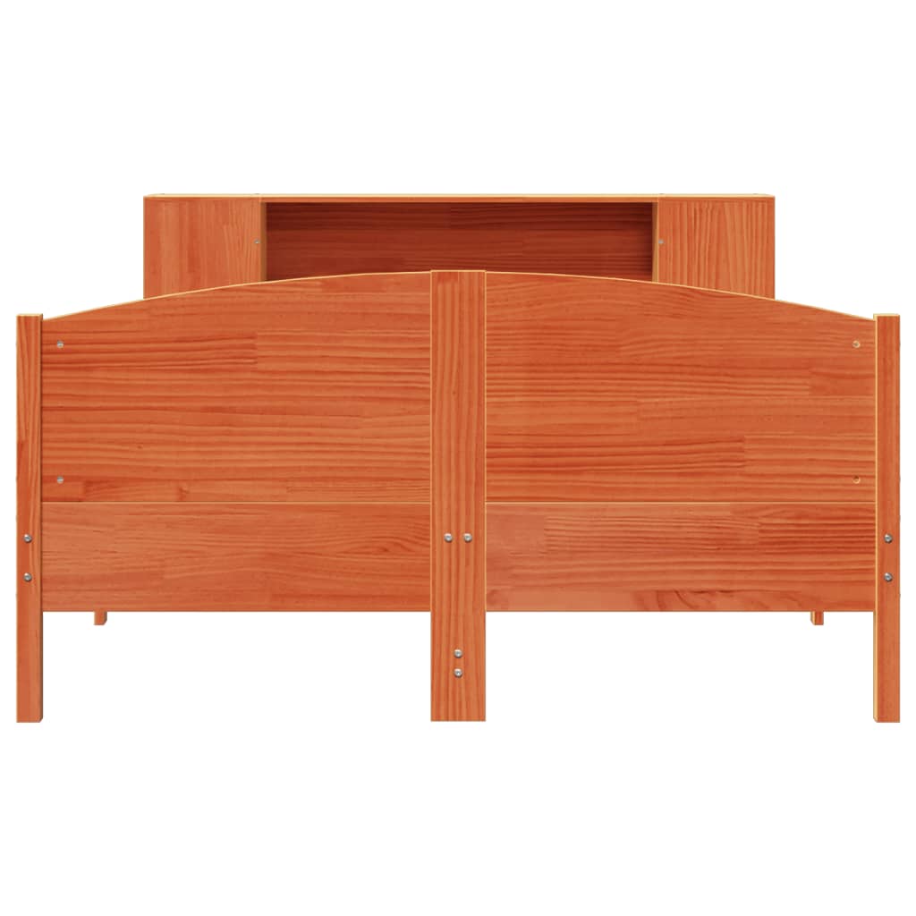 vidaXL Κρεβάτι Βιβλιοθήκη Χωρίς Στρώμα 150x200 εκ Μασίφ Ξύλο Πεύκου