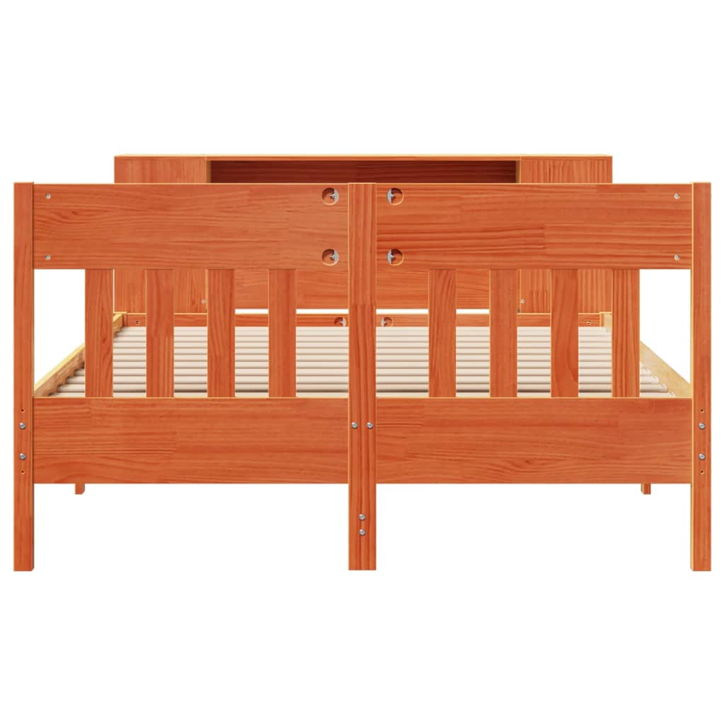 vidaXL Κρεβάτι Βιβλιοθήκη Χωρίς Στρώμα 150x200 εκ Μασίφ Ξύλο Πεύκου